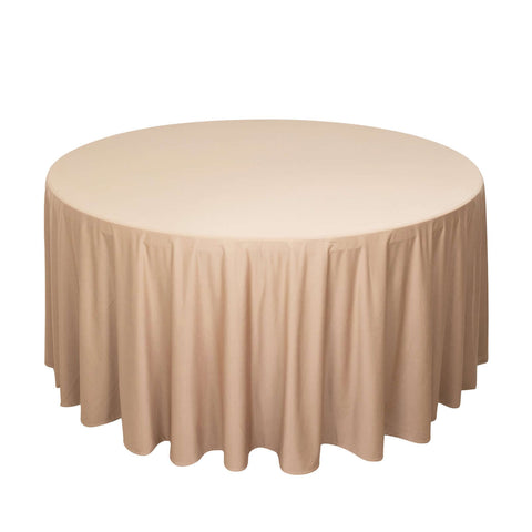 Scuba Round 120" Tablecloth Nude - Wrinkle Free & Stain Resistant Seamless Table Cover