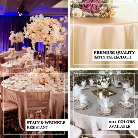 Satin 108" Round Tablecloth Silver - Smooth and Lustrous Table Cover