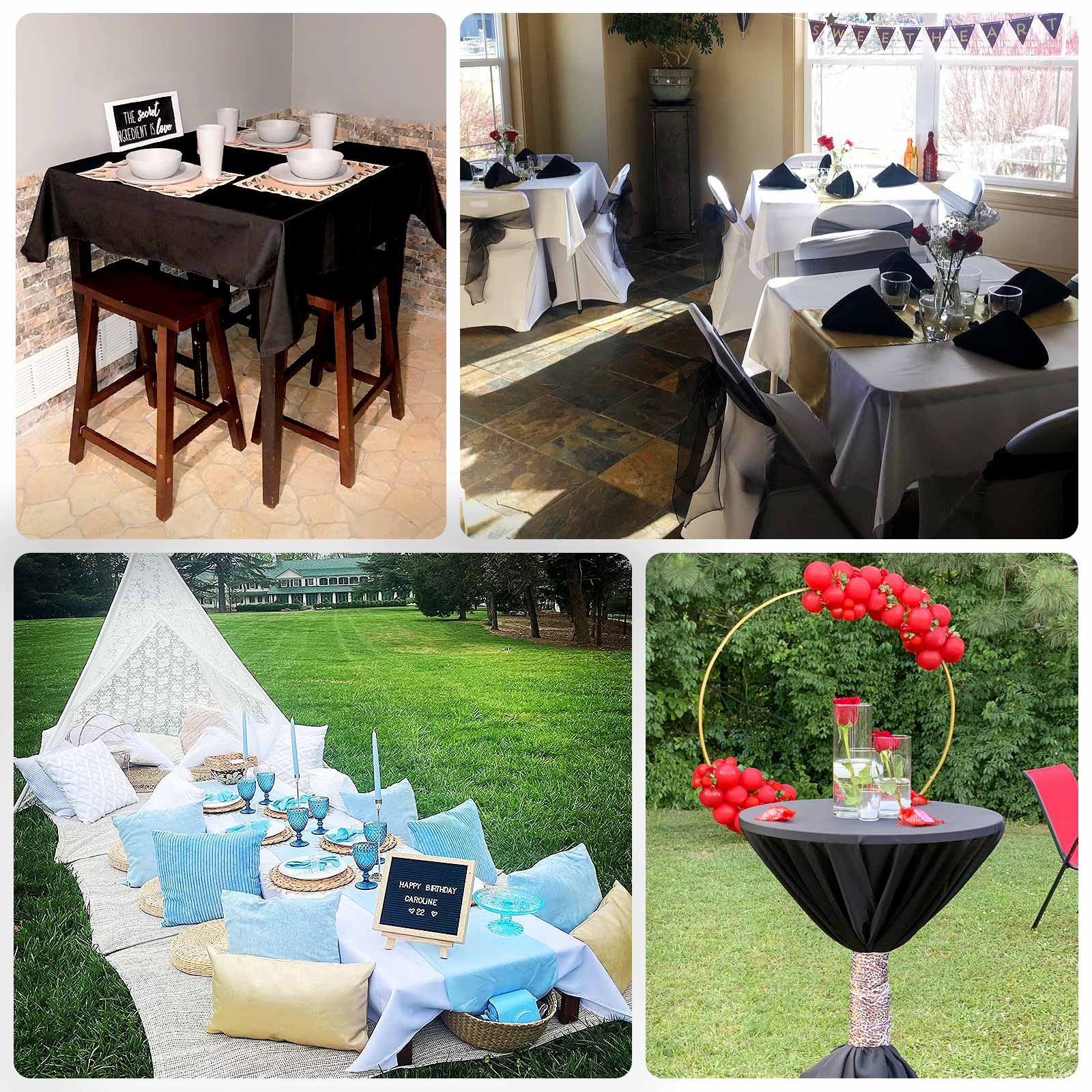 Scuba Square 54"x54" Tablecloth Ivory - Wrinkle Free & Stain Resistant Table Cover