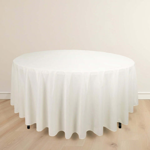 Scuba Round 108" Tablecloth Ivory - Wrinkle Free & Stain Resistant Table Cover