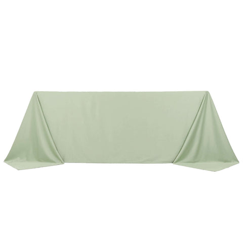 Scuba Rectangular 90"x132" Tablecloth Sage Green - Wrinkle Free, Stain Resistant & Seamless Table Cover