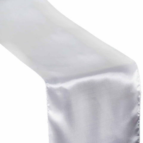 Satin 12"x108" Table Runner White - Stylish Table Linen for Weddings & Events