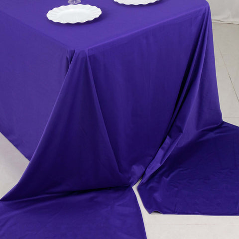 Scuba Rectangular 90"x156" Tablecloth Purple - Wrinkle Free, Stain Resistant & Seamless Table Cover