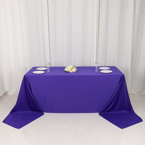 Scuba Rectangular 90"x156" Tablecloth Purple - Wrinkle Free, Stain Resistant & Seamless Table Cover