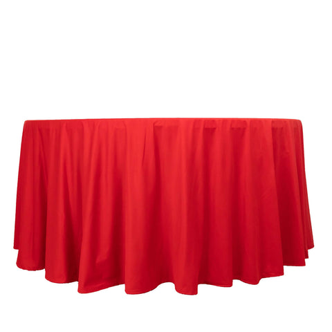 Scuba Round 120" Tablecloth Red - Wrinkle Free & Stain Resistant Seamless Table Cover