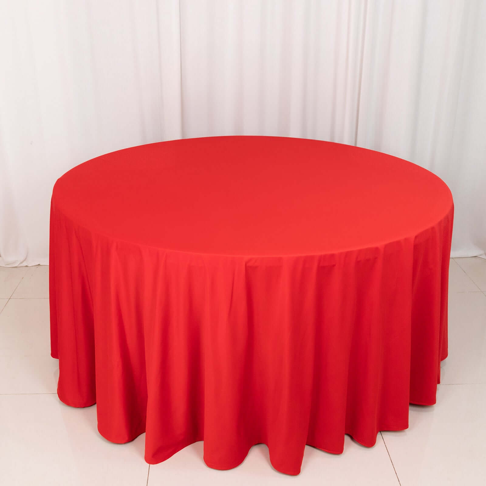 Scuba Round 120" Tablecloth Red - Wrinkle Free & Stain Resistant Seamless Table Cover