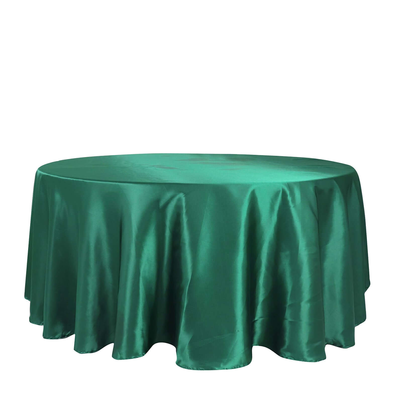 Satin 108" Round Tablecloth Hunter Emerald Green - Smooth and Lustrous Table Cover