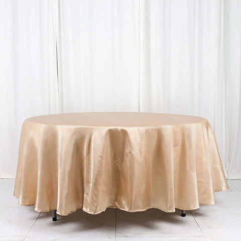 Satin 108" Round Tablecloth Nude - Smooth and Lustrous Table Cover
