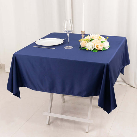 Scuba Square 54"x54" Tablecloth Navy Blue - Wrinkle Free & Stain Resistant Table Cover