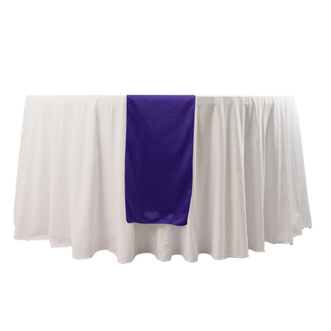Scuba Polyester 12"x108" Table Runner Purple - Wrinkle-Free Table Linen