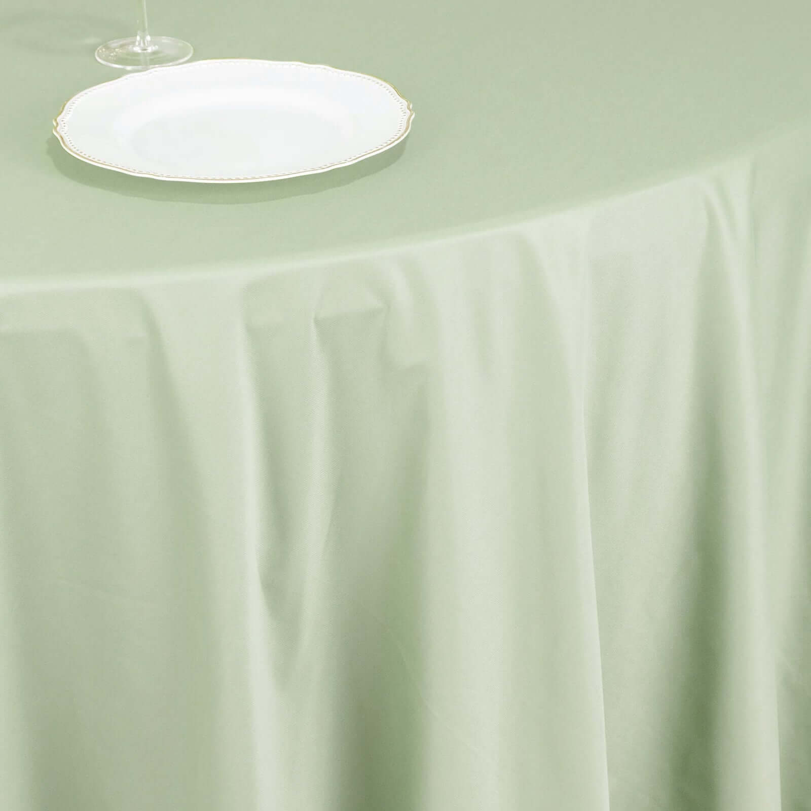 Scuba Round 120" Tablecloth Sage Green - Wrinkle Free & Stain Resistant Seamless Table Cover