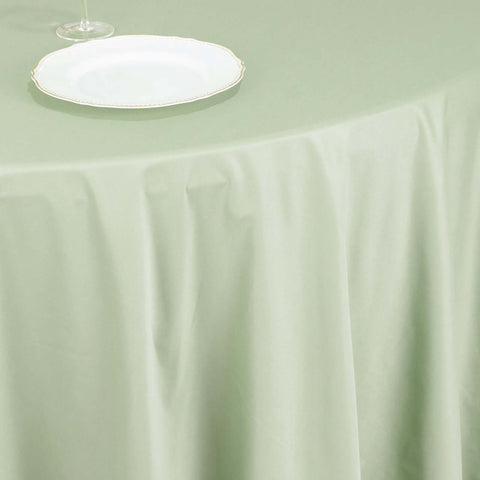 Scuba Round 120" Tablecloth Sage Green - Wrinkle Free & Stain Resistant Seamless Table Cover