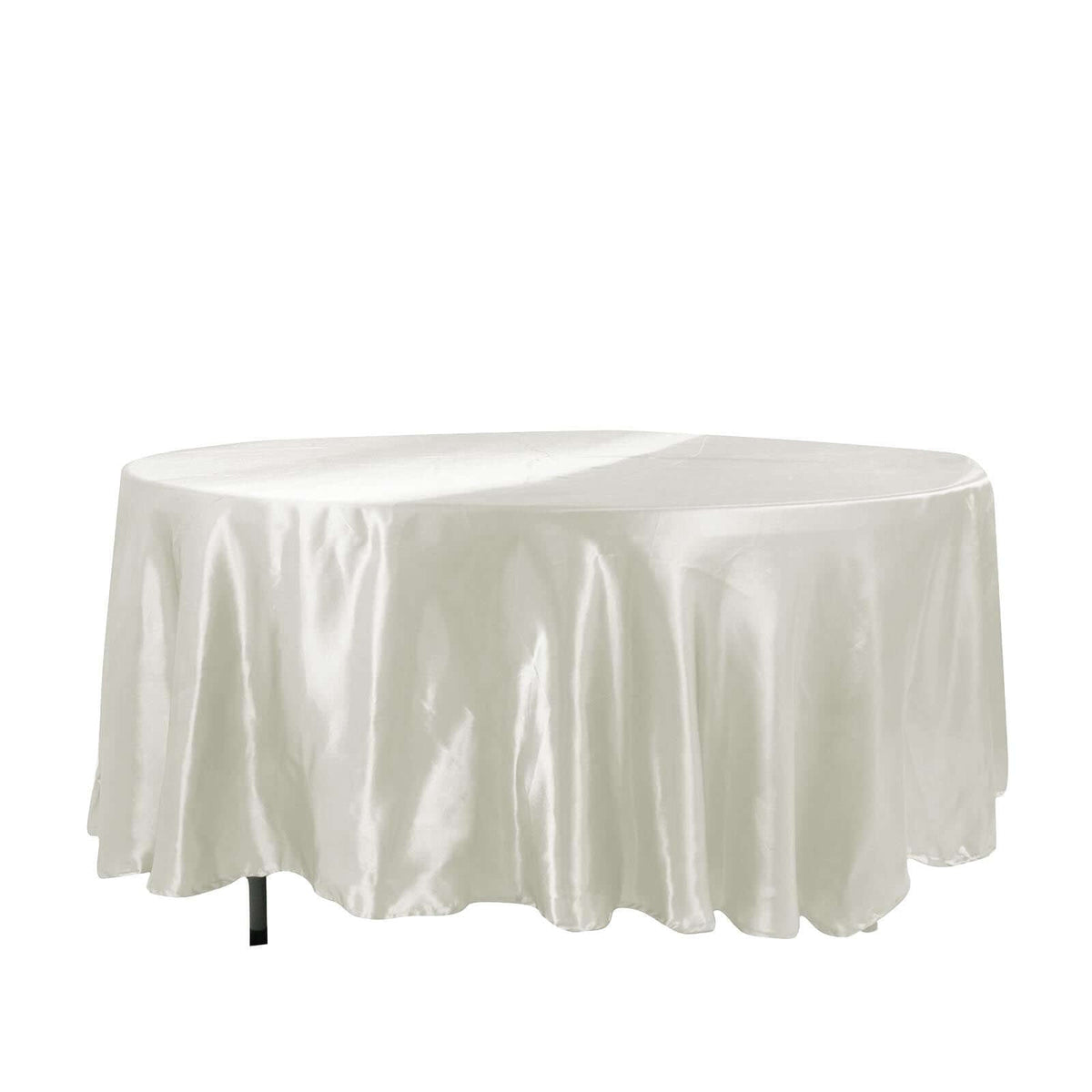 Satin 108" Round Tablecloth Ivory - Smooth and Lustrous Table Cover