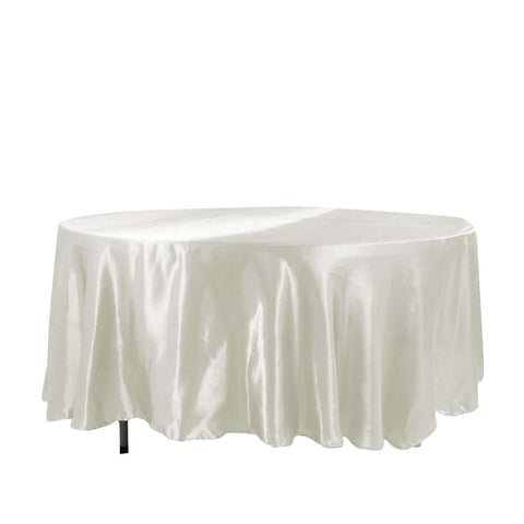 Satin 108" Round Tablecloth Ivory - Smooth and Lustrous Table Cover