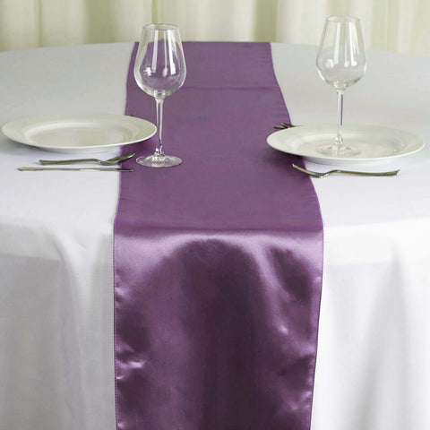 Satin 12"x108" Table Runner Violet Amethyst - Stylish Table Linen