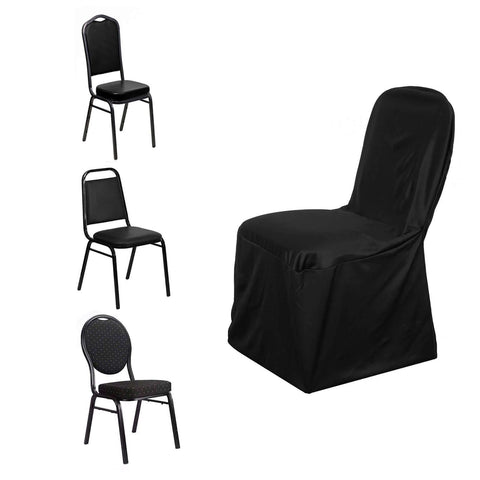 Scuba Stretch Chair Cover Black for Banquet Chairs Slim Fit Design - Wrinkle Free and Durable Slipcover