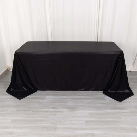 Sequin Dots Polyester 90"x132" Rectangle Tablecloth Shimmering Black - Seamless, Glittering & Wrinkle Free Table Cover