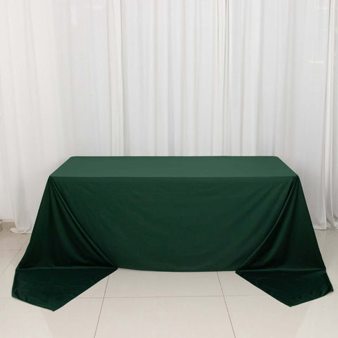 Scuba Rectangular 90"x156" Tablecloth Hunter Emerald Green - Wrinkle Free, Stain Resistant & Seamless Table Cover