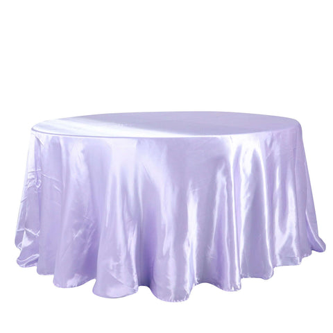 Satin 120" Round Tablecloth Lavender Lilac - Stylish Seamless Table Cover