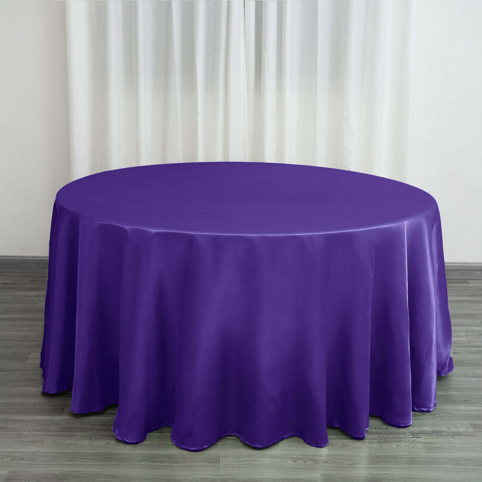 Satin 120" Round Tablecloth Purple - Stylish Seamless Table Cover