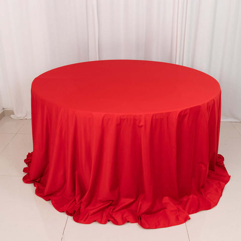 Scuba Round 132" Tablecloth Red - Wrinkle Free & Stain Resistant Seamless Table Cover