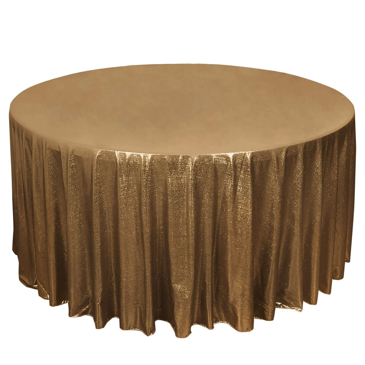 Sequin Dots Polyester Round 120" Tablecloth Shimmering Antique Gold - Wrinkle Free & Sparkling Table Cover