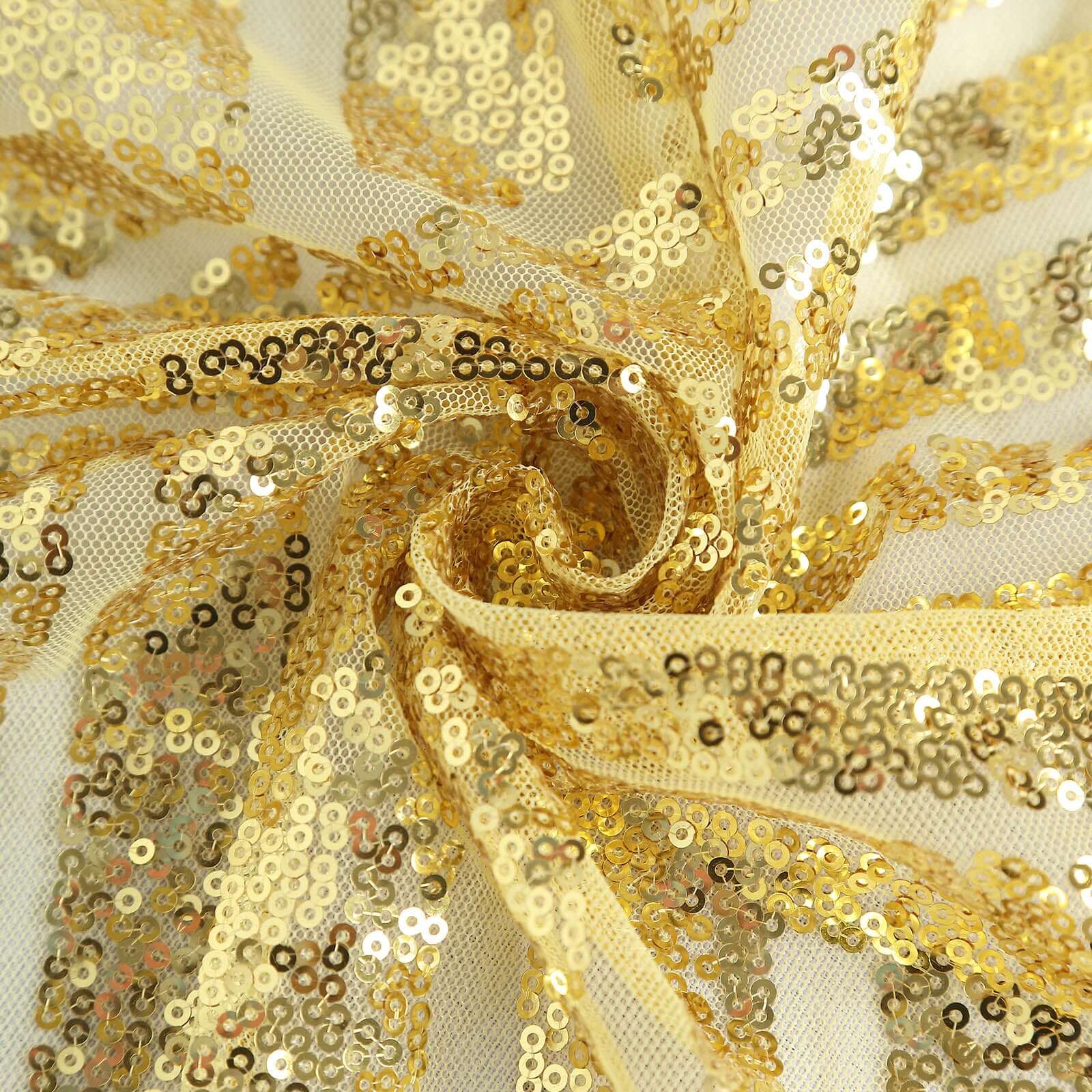 Sequin 90"x132" Rectangle Tablecloth Gold - Seamless Diamond Design for Upscale Events