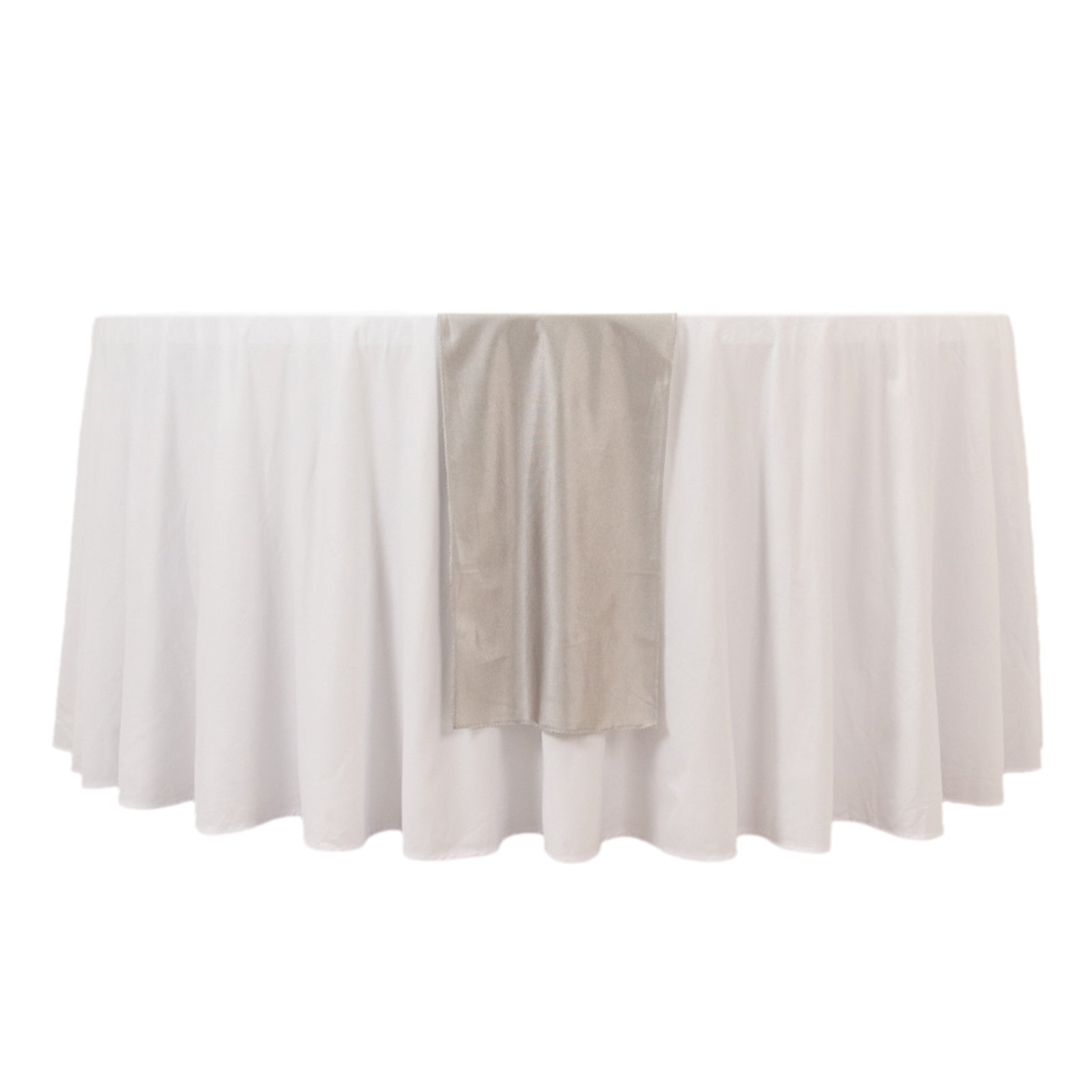 Scuba Polyester 12"x108" Table Runner Shimmer Silver - Wrinkle-Free Table Linen