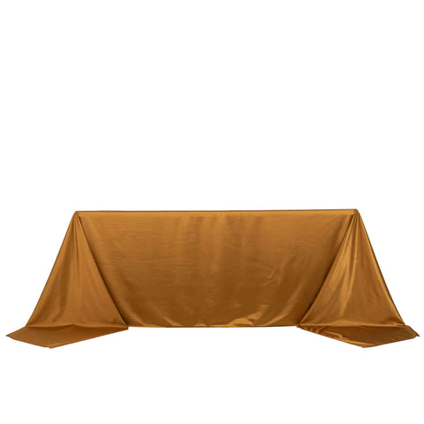 Scuba Rectangular 90"x156" Tablecloth Shimmering Gold - Wrinkle Free & Stain Resistant Seamless Table Cover for Weddings and Parties
