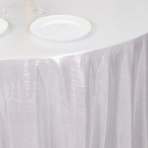 Sequin Dots Polyester Round 120" Tablecloth Shimmering Silver - Wrinkle Free & Sparkling Table Cover