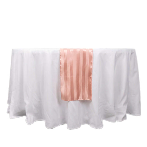 Satin 12"x108" Table Runner Dusty Rose - Stripe Table Decor