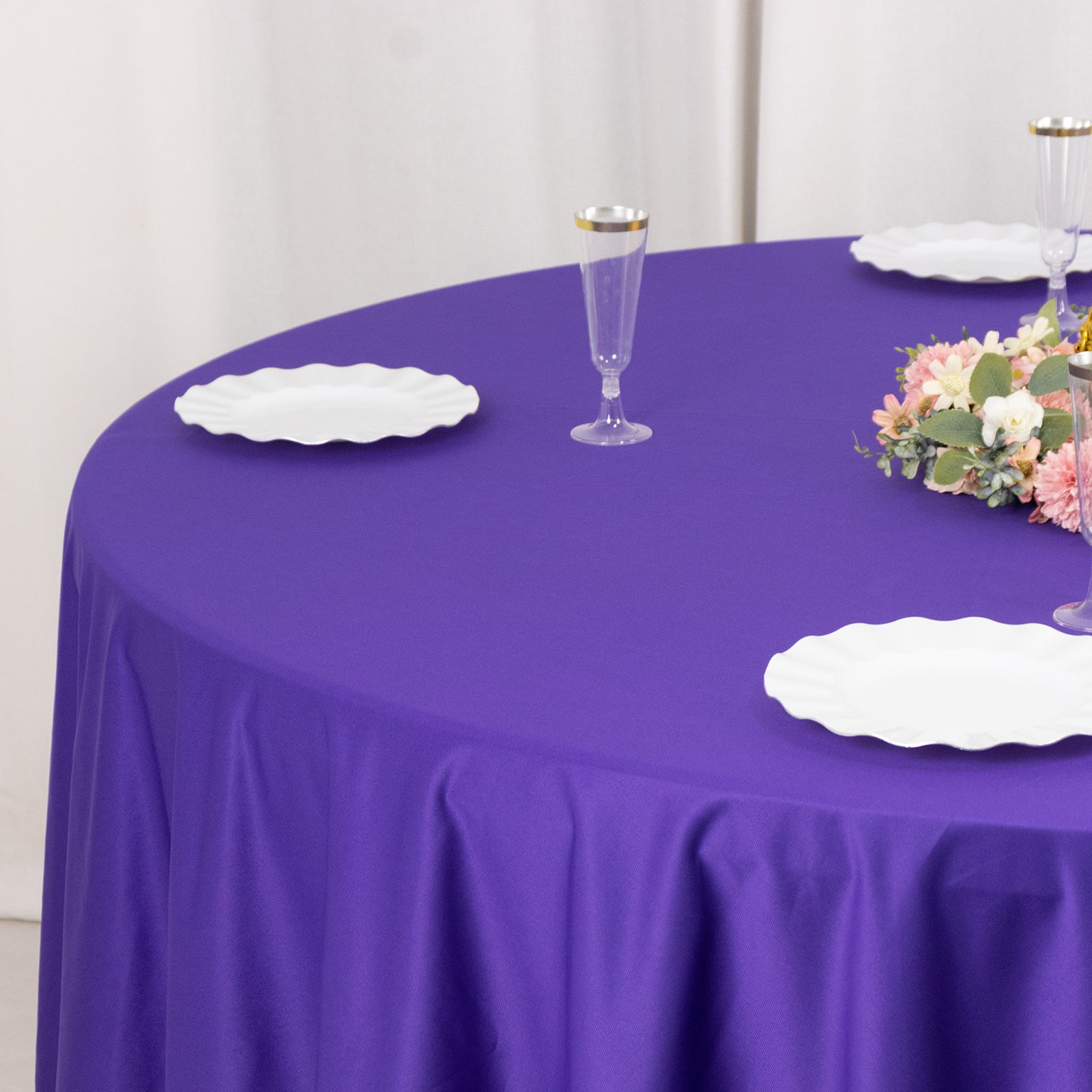 Scuba Round 108" Tablecloth Purple - Wrinkle Free & Stain Resistant Table Cover