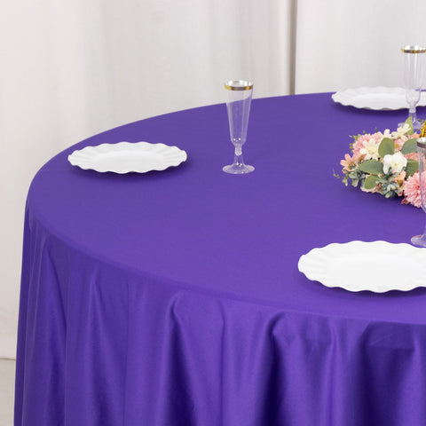 Scuba Round 108" Tablecloth Purple - Wrinkle Free & Stain Resistant Table Cover