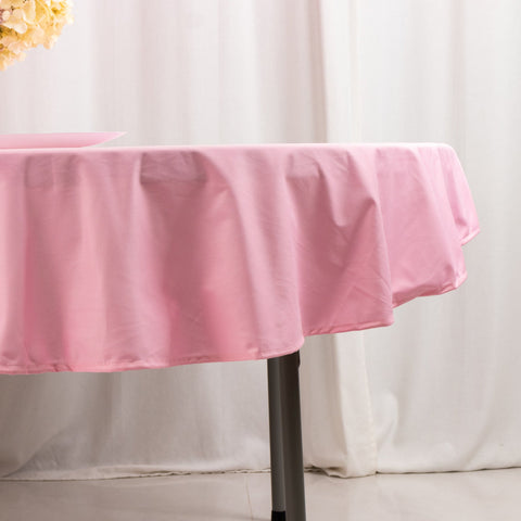 Scuba Round 70" Tablecloth Pink - Wrinkle Free & Stain Resistant Table Cover