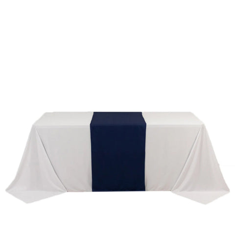 Scuba Polyester 24"x72" Wide Table Runner Navy Blue - Wrinkle-Free Table Linen
