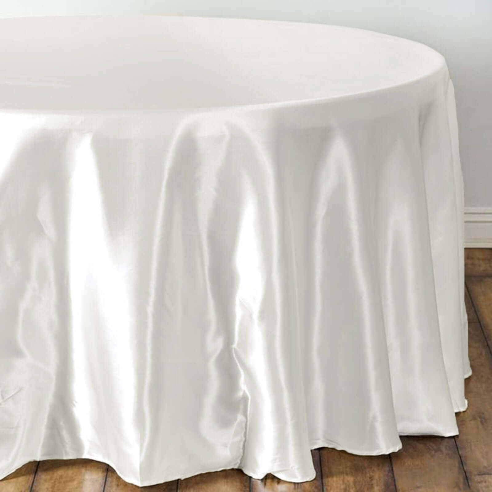 Satin 108" Round Tablecloth Ivory - Smooth and Lustrous Table Cover