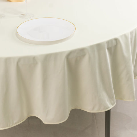 Scuba Round 90" Tablecloth Ivory - Wrinkle Free & Stain Resistant Table Cover