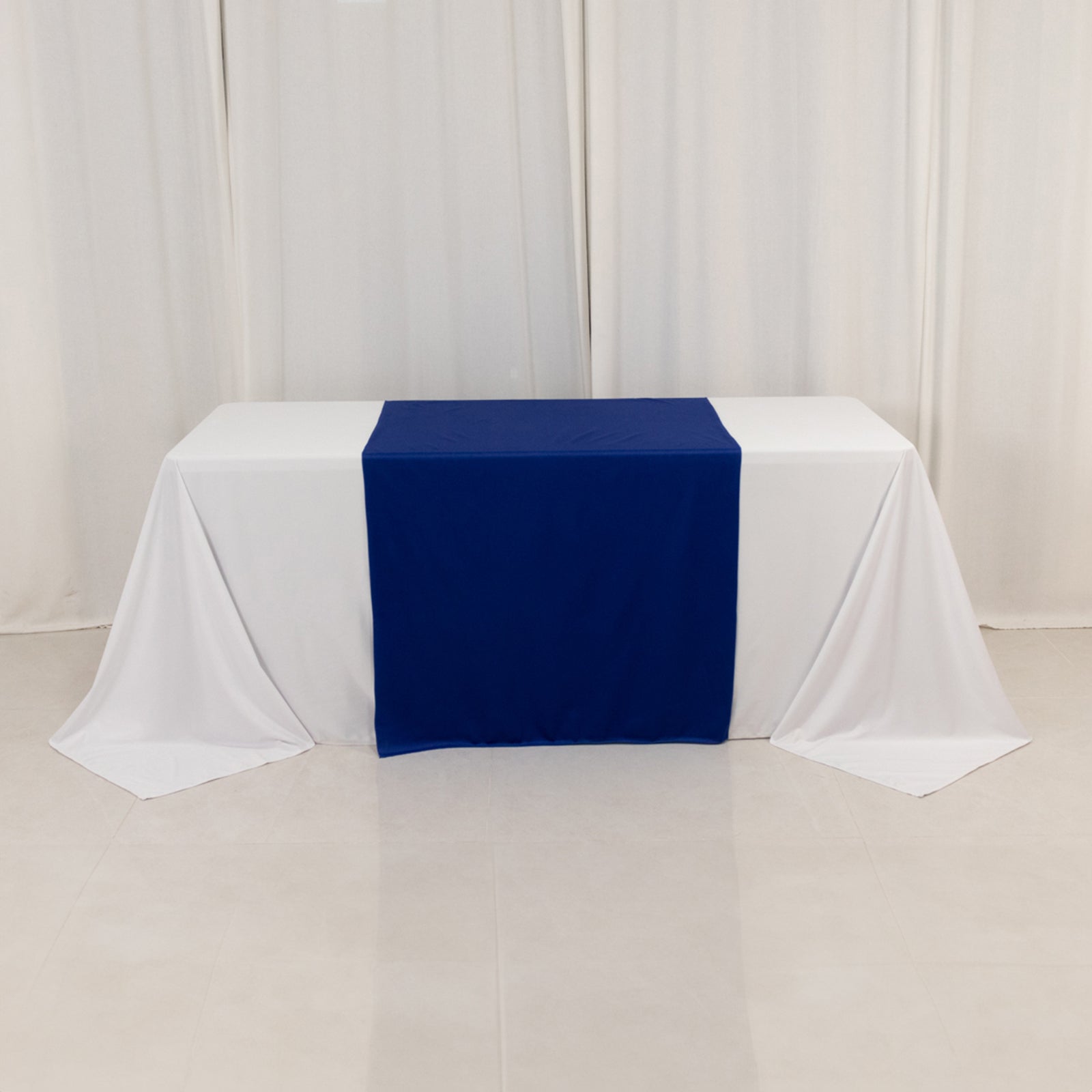 Scuba Polyester 36"x72" Wide Table Runner Royal Blue - Wrinkle-Free Trade Show Table Linen