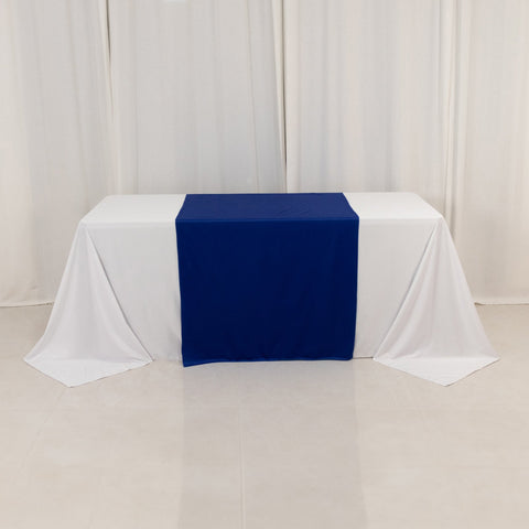Scuba Polyester 36"x72" Wide Table Runner Royal Blue - Wrinkle-Free Trade Show Table Linen