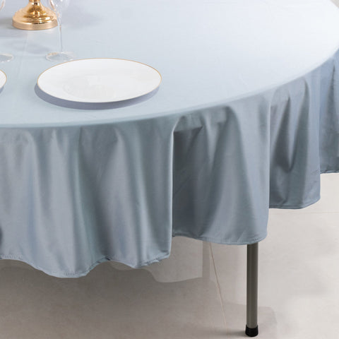 Scuba Round 90" Tablecloth Dusty Blue - Wrinkle Free & Stain Resistant Table Cover