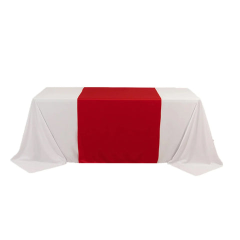 Scuba Polyester 36"x72" Wide Table Runner Red - Wrinkle-Free Trade Show Table Linen