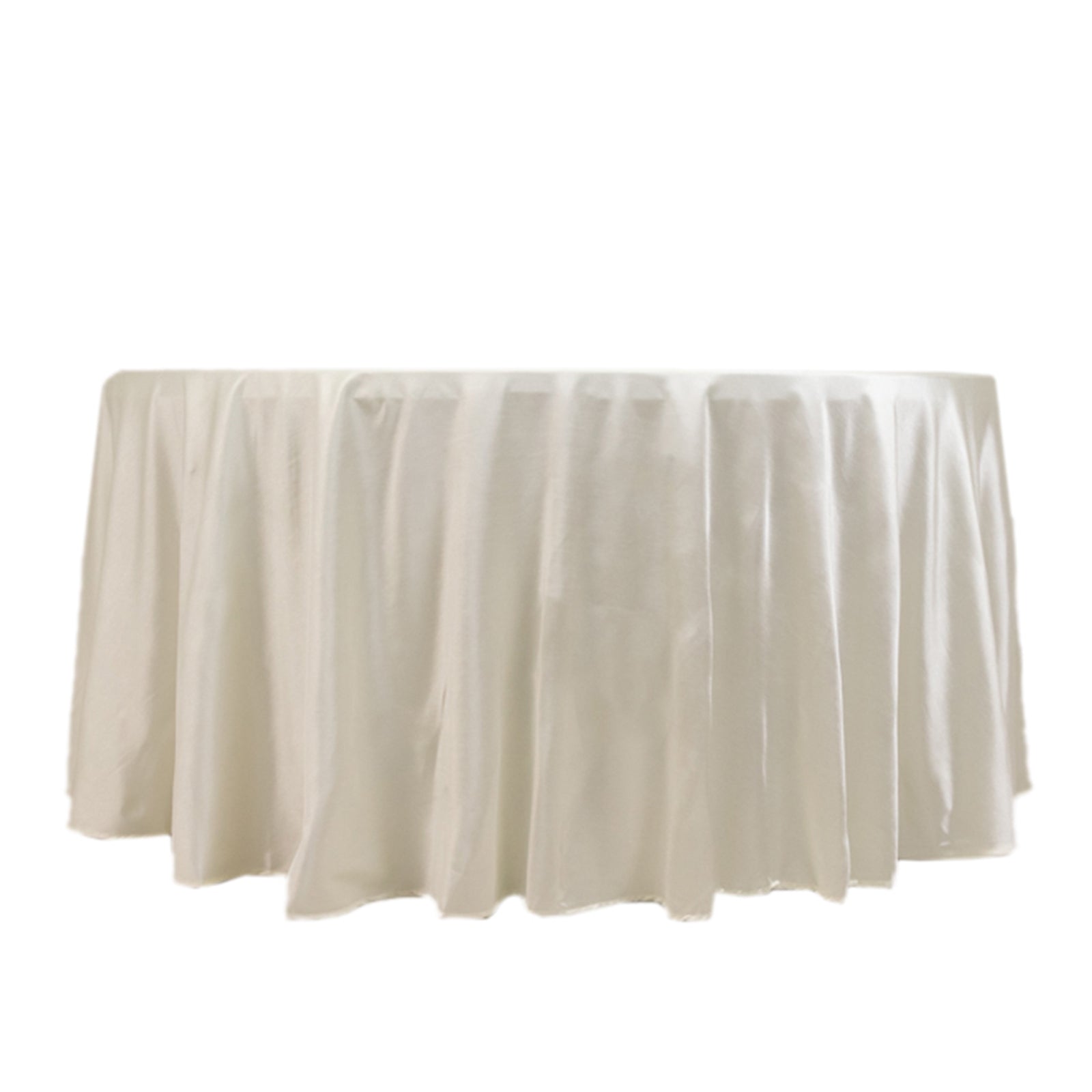 Scuba Round 120" Tablecloth Shimmering Pearl White - Wrinkle Free, Stain Resistant & Seamless Table Cover