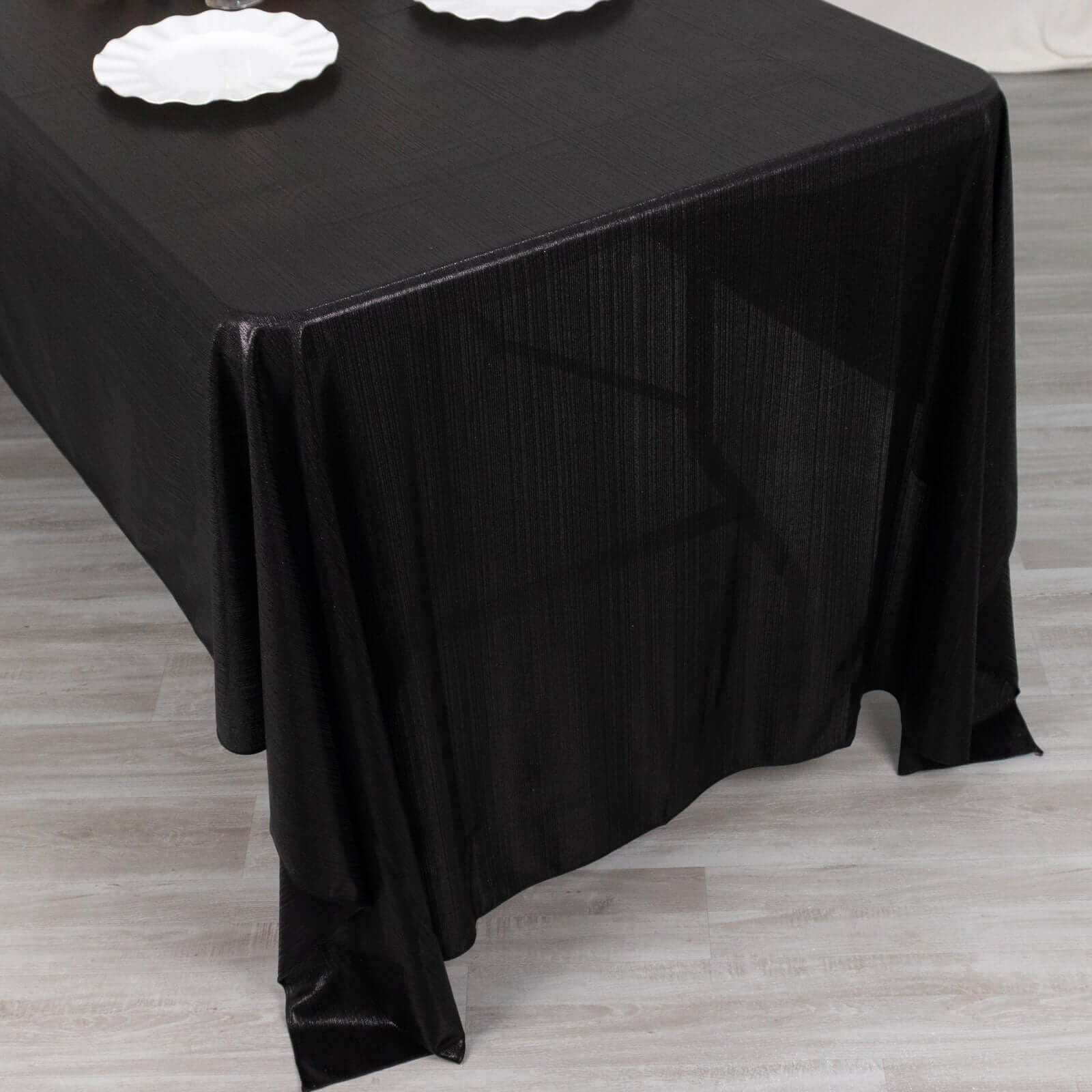 Sequin Dots Polyester 60"x126" Rectangle Tablecloth Shimmering Black - Wrinkle Free & Sparkling Table Cover