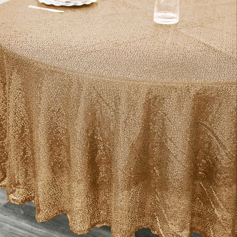 Sequin 108" Round Tablecloth Gold - Glittering Finish for Glamorous Events