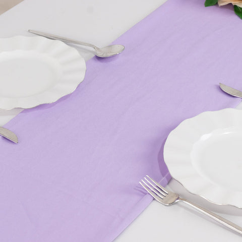Scuba Polyester 12"x108" Table Runner Lavender Lilac - Wrinkle-Free Table Linen