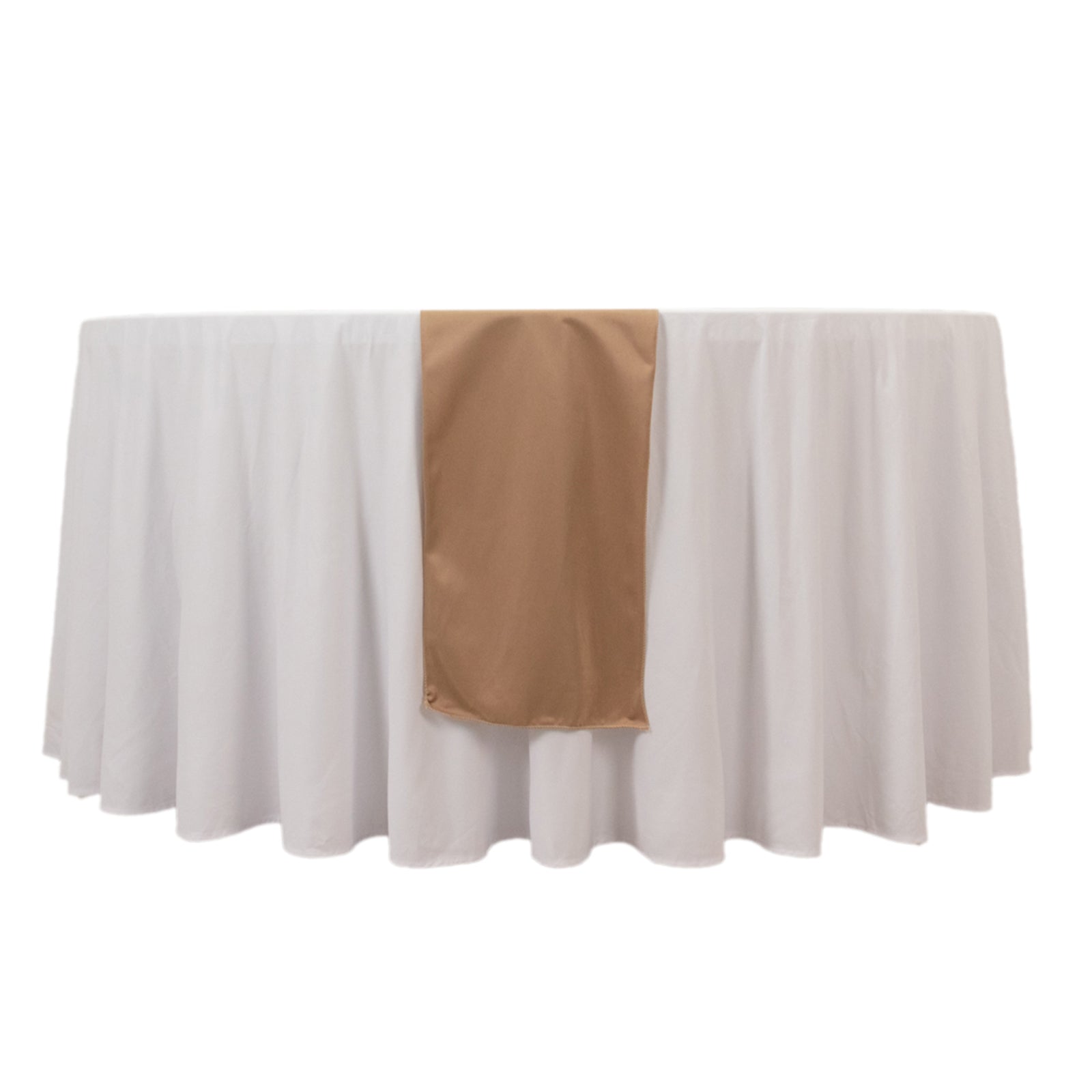 Scuba Polyester 12"x108" Table Runner Nude - Wrinkle-Free Table Linen