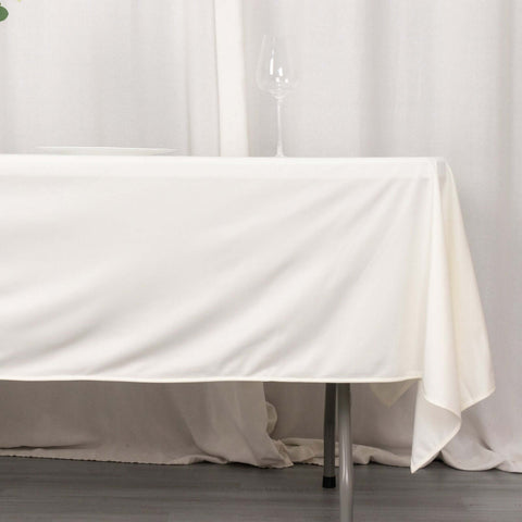 Scuba Rectangular 60"x102" Tablecloth Ivory - Wrinkle Free & Stain Resistant Table Cover