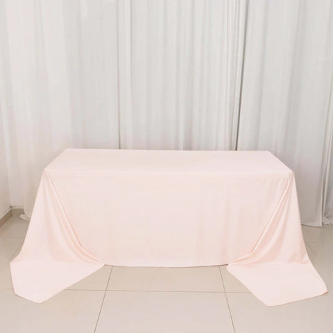 Scuba Rectangular 90"x156" Tablecloth Blush - Wrinkle Free, Stain Resistant & Seamless Table Cover