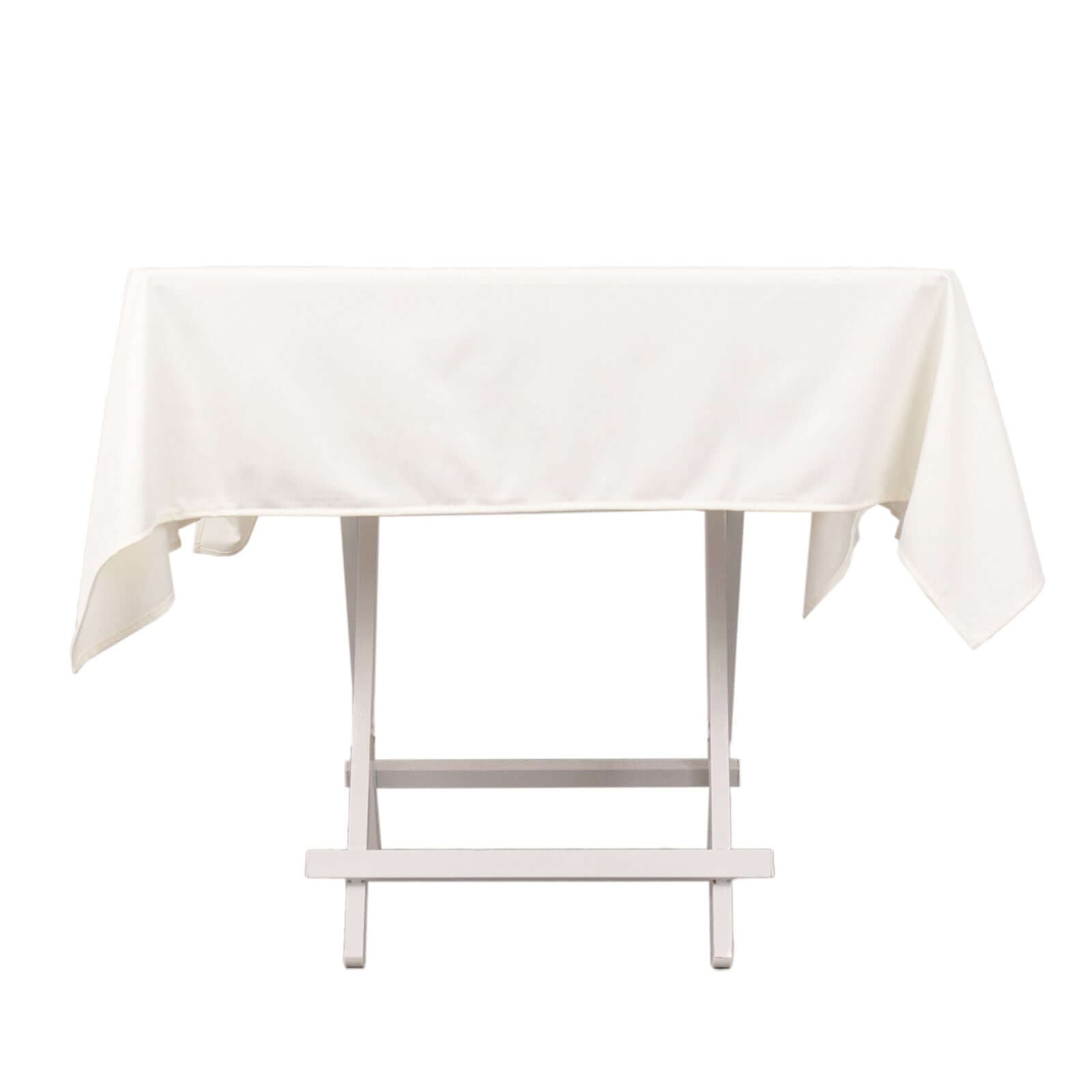 Scuba Square 54"x54" Tablecloth Ivory - Wrinkle Free & Stain Resistant Table Cover