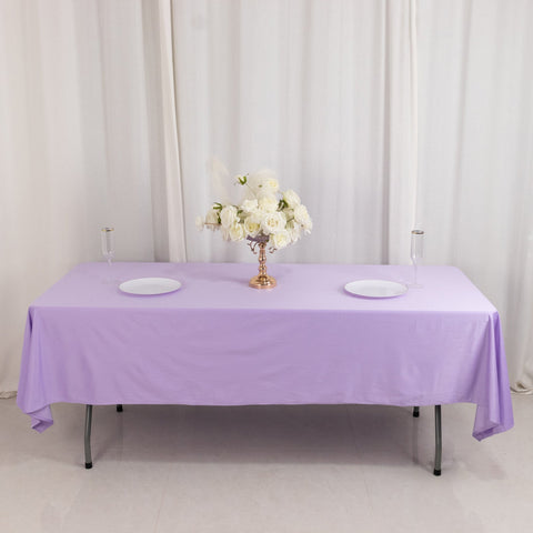 Scuba Rectangular 60"x102" Tablecloth Lavender Lilac - Wrinkle Free & Stain Resistant Table Cover